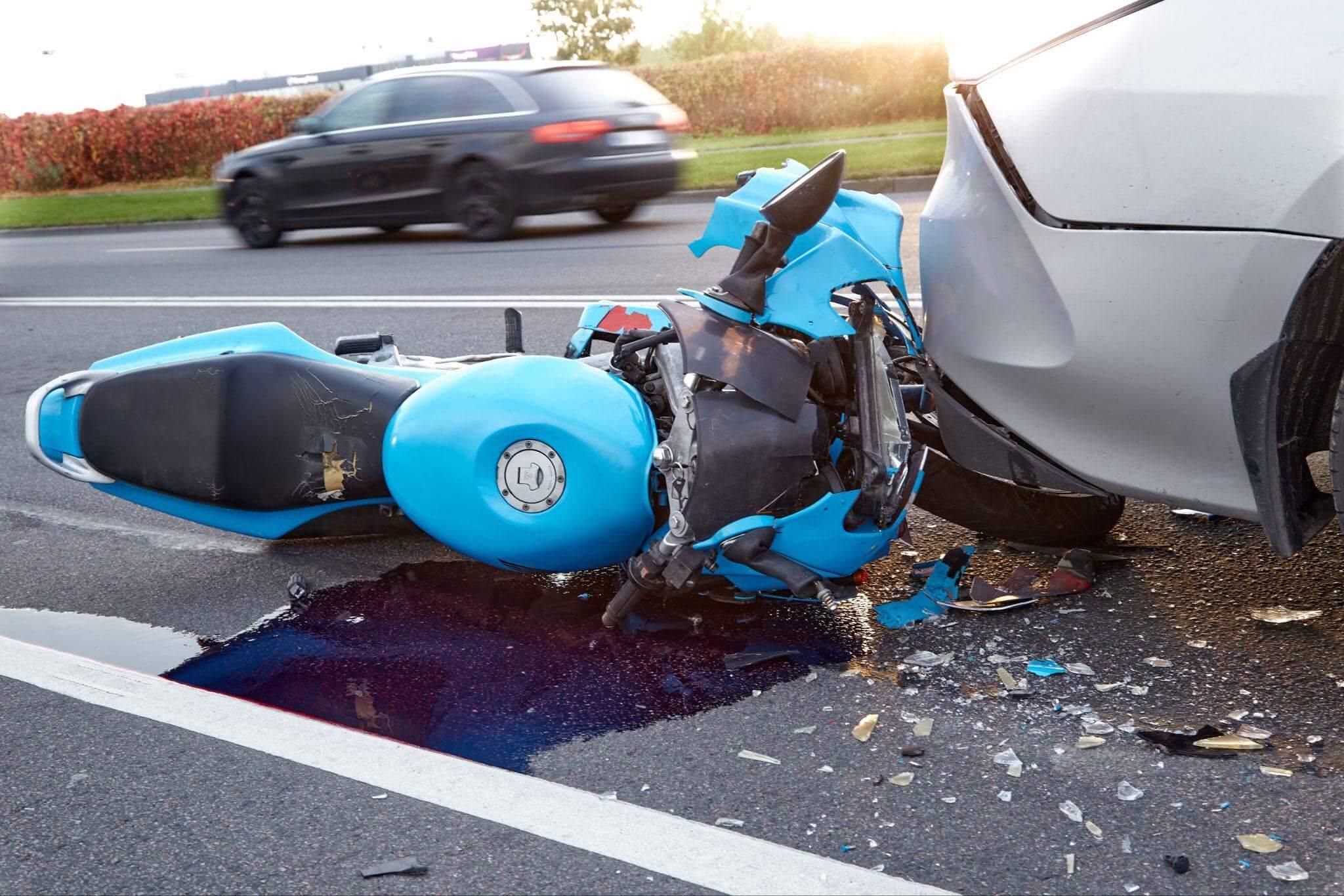 a car that has crashed into another car on the side of the road