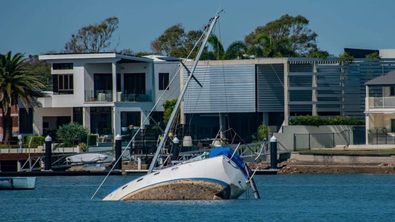 Boat in water following a Michigan accident