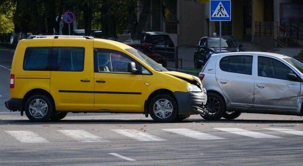 Two cars involved in a crash, relevant to