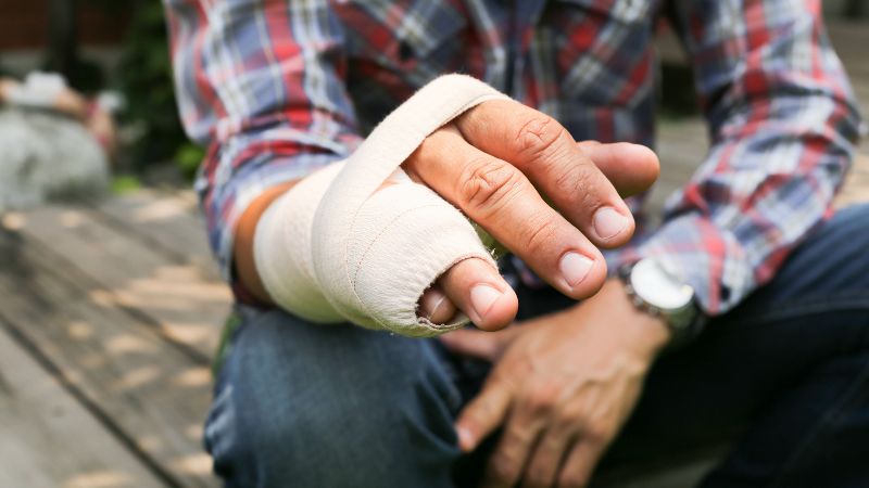 man with a hand injury