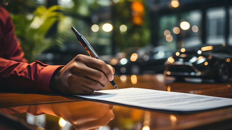 Man filing a small claims court document in Michigan