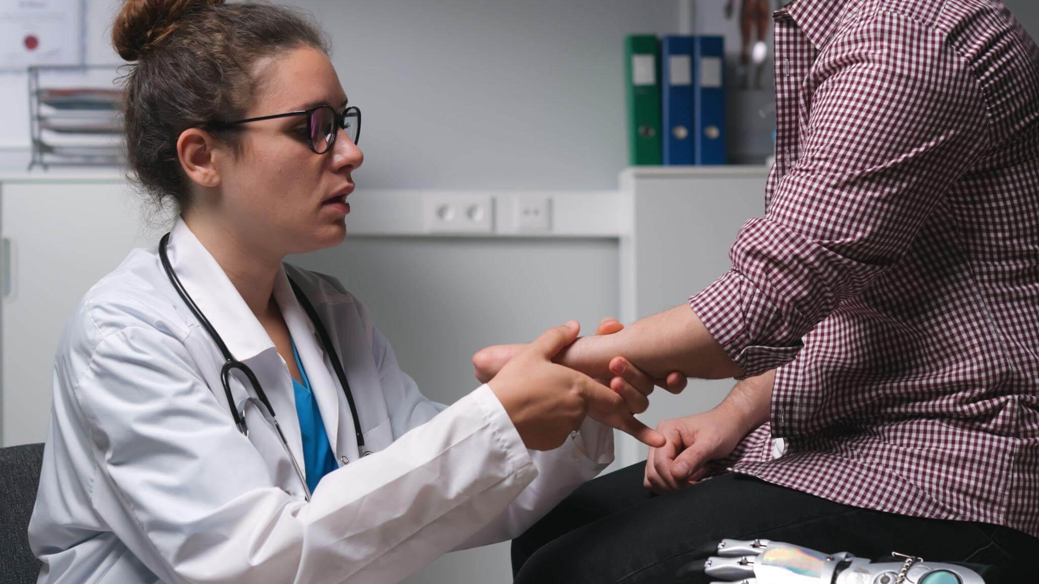 Sensitive healthcare moment between patient and doctor